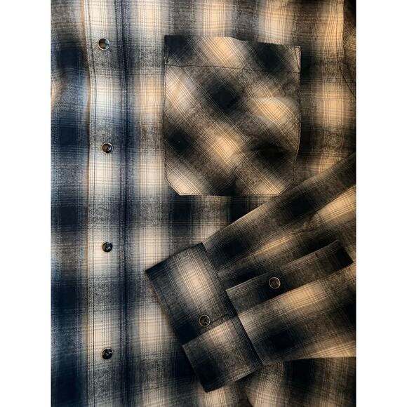 The Kooples NWT Oversized Snap Shirt XL Plaid Cotton $315 Embroidered Detail - Picture 6 of 7